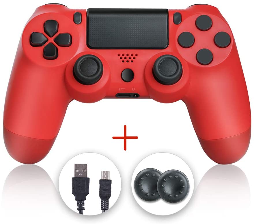 Evaliss PS4 Controller, Wireless Gamepad Controller for Playstation 4 Red