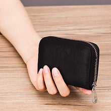 Carica l'immagine nel visualizzatore di Gallery, Meowoo RFID Porta Carte Credito Portafoglio Donne Uomo Pelle Cerniera 12 Nero - Ilgrandebazar