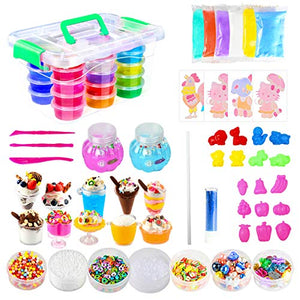 Ucradle Slime Kit (75 Pezzi) - con 24 Colori di melma Cristallo, Super... - Ilgrandebazar