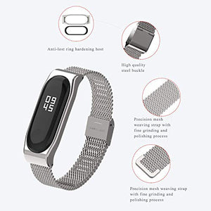 AHANGA Cinturino per Mi Band 4 3 Bracciale Milanese Argento - Ilgrandebazar