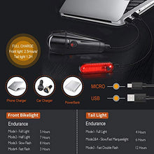 Carica l&#39;immagine nel visualizzatore di Gallery, WOTEK Luci per Bicicletta Set Bici Ricaricabili e Impermeabili USB...