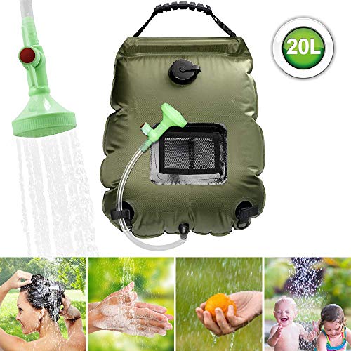 ASANMU Doccia Solare Campeggio, 20L Borsa da Campeggio Verde