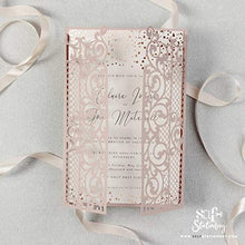 Carica l&#39;immagine nel visualizzatore di Gallery, 50 INVITI Apribile taglio laser inviti matrimonio fai da te partecipazioni... - Ilgrandebazar