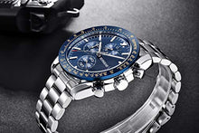 Carica l&#39;immagine nel visualizzatore di Gallery, BERSIGAR orologio da polso uomo al quarzo movimento in acciaio Blu Argento - Ilgrandebazar