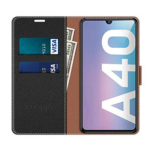 COODIO Custodia per Samsung Galaxy A40, in Pelle Nero - Ilgrandebazar