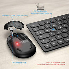 Carica l'immagine nel visualizzatore di Gallery, WisFox Set Tastiera e Mouse Senza Fili, 2.4GHz Silenzioso Slim Avanzato...