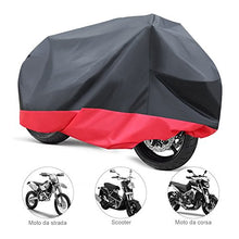 Carica l&#39;immagine nel visualizzatore di Gallery, GHB XXL Coprimoto Telo Motociclo Copri Scooter Impermeabile Nero Rosso