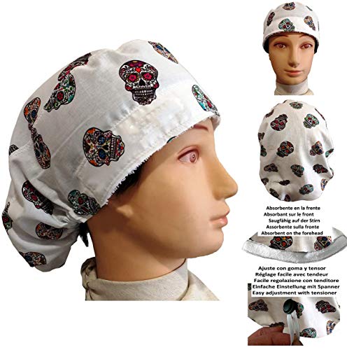 Cappello sala operatoria donna CRANIO DI MEJICAN BIANCO per capelli lunghi.... - Ilgrandebazar