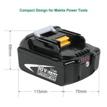 Carica l&#39;immagine nel visualizzatore di Gallery, Powayup 2X 18V 5.5Ah Sostituzione per Makita Batteria BL1860B 5.5Ah, Nero