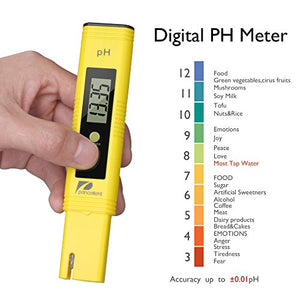 Pancellent Tester qualità Acqua TDS PH EC Temperatura 4 Giallo Bianco 4 In 1