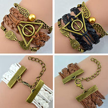 Carica l&#39;immagine nel visualizzatore di Gallery, YouU 3 Pezzi Bracciale I doni della morte, boccino e Gufi Harry Potter,Nero... - Ilgrandebazar