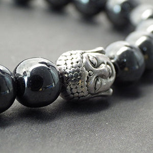 Zen braccialetto etnico Thurcolas con perle ematite e perline Buddha... - Ilgrandebazar