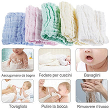 Carica l'immagine nel visualizzatore di Gallery, Lictin 10 Pezzi Asciugamani Bambini Mussola - Asciugamano Viso Infantile... - Ilgrandebazar