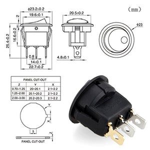 Sunerly, interruttore rotondo on-off illuminato per auto, barca, camion,...