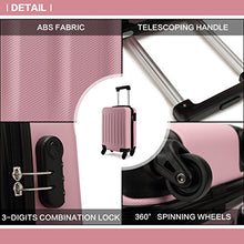Carica l&#39;immagine nel visualizzatore di Gallery, Kono Trolley rigido in ABS Bagaglio a Mano Valigia Rigida e Leggera con Rosa