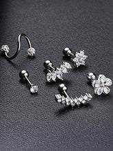 Carica l&#39;immagine nel visualizzatore di Gallery, 16G Acciaio Inossidabile Orecchini Trago di Cartilagine Stud Colore Set 4 - Ilgrandebazar