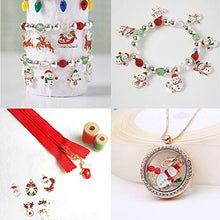 Carica l'immagine nel visualizzatore di Gallery, EBANKU 76 Pezzi Ciondoli Cervi del Pupazzo di Neve Dell'albero di Natale Dell'uomo Anziano Placcati oro Smaltati Charms Lega per Gioielli Fai Da Te, Collane, Bracciali, Orecchini, Regali per Natale