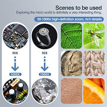 Carica l&#39;immagine nel visualizzatore di Gallery, Microscopio Digitale Wireless, YINAMA Microscopio Ingrandimento da 50X-1000X, 8 luci a LED, Mini Microscopio portatile, 2MP 1080P, compatibile con Android, iPad PC MAC Windows