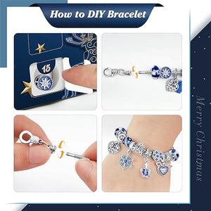 WEVOL Calendario Avvento Gioielli 2023 Bambina Donna, Calendario Avvento Bracciale Bambini Kinder Fai da Te, Calendario Dell Avvento Braccialetti Regalini Sorprese Regalo di Natale per Ragazza Donna