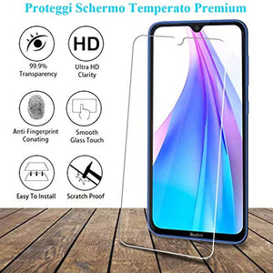 Flysee Vetro Temperato per Xiaomi Redmi Note 8T, [3 Pezzi] Pellicola Protettiva per Xiaomi Redmi Note 8T, Anti-Graffio, Senza Bolle, 9H Durezza, Custodia Compatible, Facile da Installare