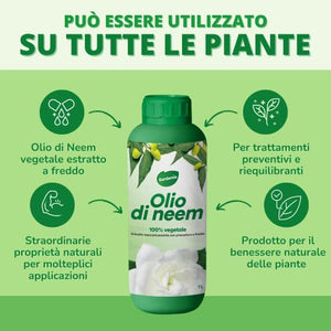 Gardemia Olio di Neem per Piante 1 Litro 100% Vegetale Azione Naturale contro varie Avversità Giardino Casa Multiuso Estratto Meccanicamente con Pressatura a Freddo Straordinarie Proprietà Naturali