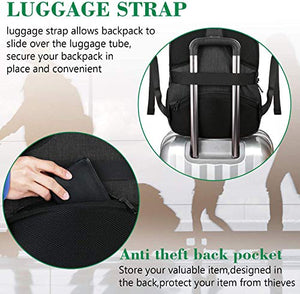 MATEIN Zaino Uomo Zaino per PC Portatile, 15.6 Pollici Zaino Porta PC con Caricatore USB Zaino da lavoro, Impermeabile Zaino per Laptop, Computer, Notebook, Viaggio Regalo Uomo & Donna - Nero