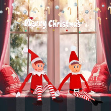 Carica l&#39;immagine nel visualizzatore di Gallery, NCKIHRKK Elfo di Natale, 3 Pezzi Elfi Dagli Occhi Blu Elfo Natale Pupazzo, 35 cm Corpo Morbido e Viso in Vinile Elfo Dispettoso di Natale, con Cappello, Peluche Elfo Rosso