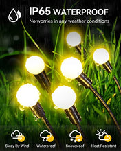 Carica l'immagine nel visualizzatore di Gallery, Cnkeeo Luci Solari Esterno, 4 Pezzi 8 LED Luci Solari da Giardino Esterno, 8 Modalità di Illuminazione, IP65 Impermeabili, Luce Esterno per la Decorazione del Percorso del Cortile, Bianco Caldo