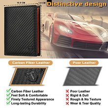 Carica l'immagine nel visualizzatore di Gallery, TEEHON® Portafoglio Uomo RFID Blocking Pelle Carbonio con 11 Porta Carte di Credito, 2 Finestra ID, Portamonete Cerniera, 2 Scomparti Banconote, Portafogli Uomo Trifold Verticale - Nero e Arancione