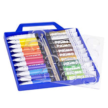 Carica l'immagine nel visualizzatore di Gallery, Morocolor PRIMO, Tempere per dipingere 22 colori valigetta con coperchio tavolozza e pennelli lavabili per bambini tubetto d'alluminio 12ml, alta pigmentazione, Made in Italy