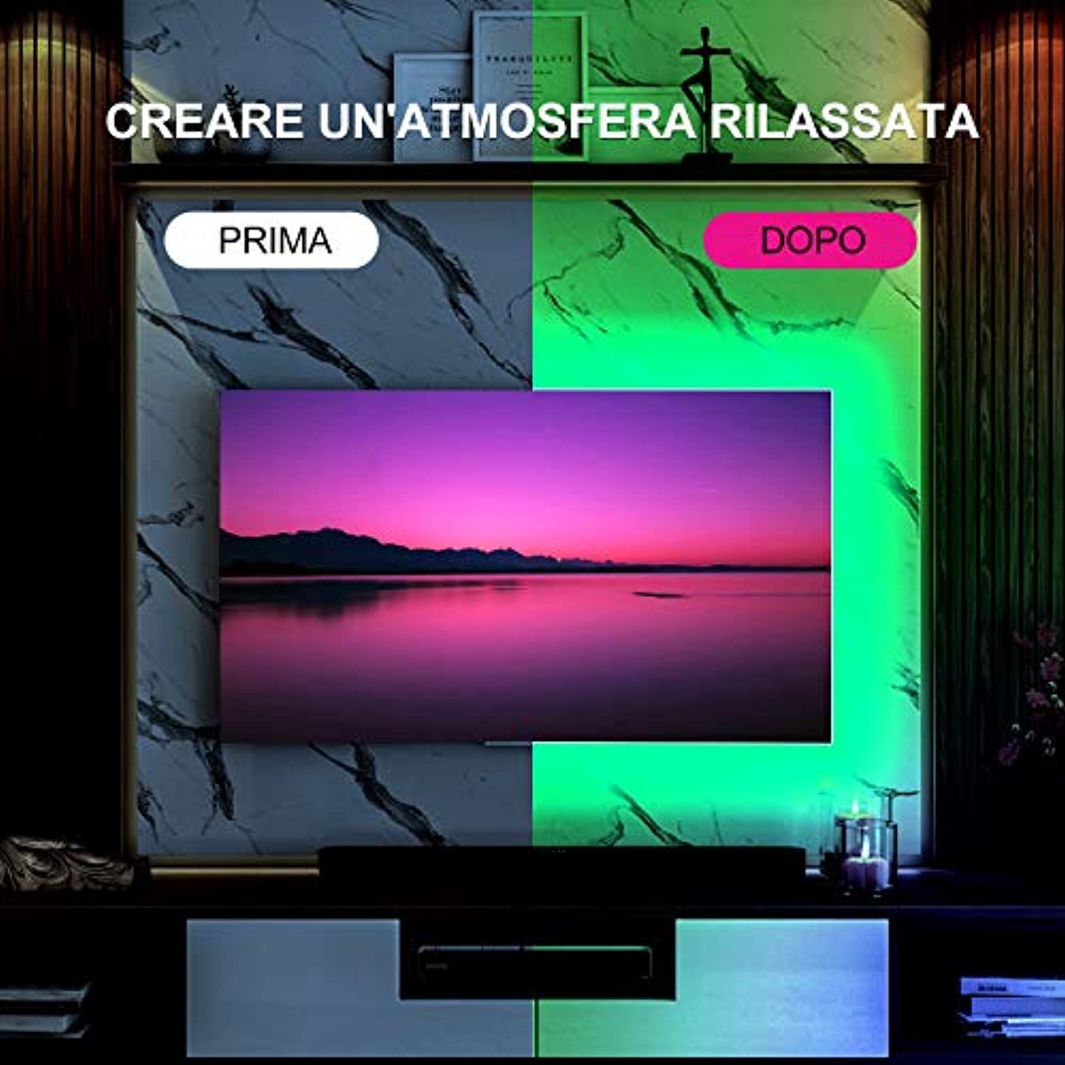 Striscia LED 20 Metri RGB - Con App E Telecomando, Sincronizzazione Musica - Foto 9