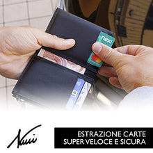 Carica l'immagine nel visualizzatore di Gallery, Porta Carte Credito-Portafoglio Uomo-Porta Badge-In Vera Portafoglio Nero