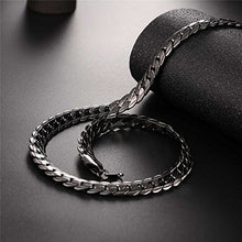 Carica l&#39;immagine nel visualizzatore di Gallery, U7 Collana Uomo a Catena Cubana Larghezza 6mm 9mm Grossa Nero(9mm) - Ilgrandebazar