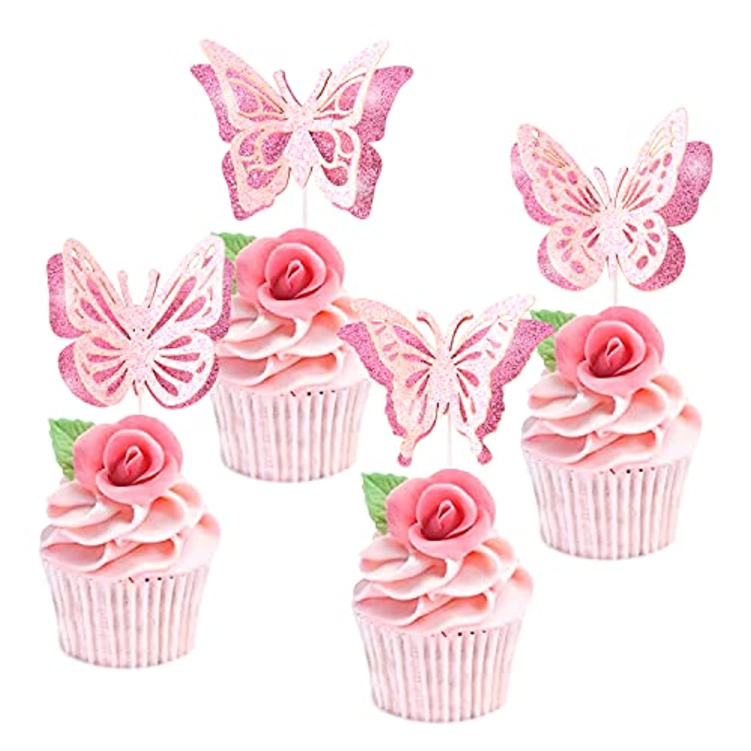 MU Style Topper per torte della serie Alia a forma di farfalla (set da 10 MU Style Topper per torte della serie Alia a forma di farfalla (set da 10