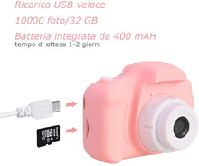 Carica l'immagine nel visualizzatore di Gallery, Faburo Macchina Fotografica per Bambini con Scheda SD 32 GB, Macchina Fotocamera Bambini Portatile Digitale Portatile Digital Camera Kids Videocamera Regalo di Compleanno per Bambini(Rosa)