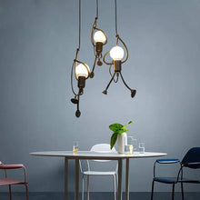 Carica l&#39;immagine nel visualizzatore di Gallery, Goeco Ferro Lampadario Soggiorno Lampada a Sospensione Vintage, E27 Nero - Ilgrandebazar