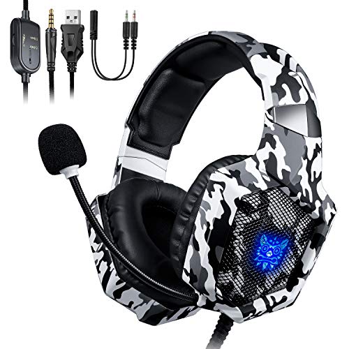 Cuffie Gaming per PS4, ONIKUMA Headset con Microfono K8 mimetico.