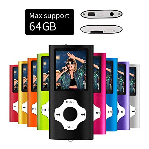 Mymahdi lettore portatile MP3 / MP4, nero con schermo da 1,8 pollici LCD e...
