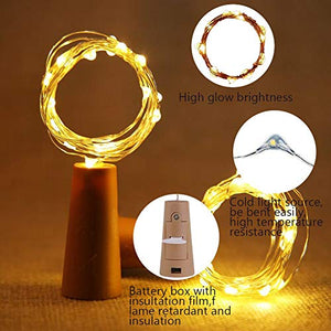 [10 Pezzi] Luci per Bottiglia Natalizie, Yompz 2M 20 LED di 10 Pezzi