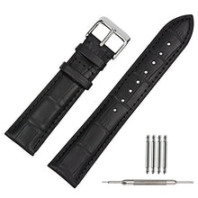 Carica l'immagine nel visualizzatore di Gallery, 20mm Cinturino Per Orologio Da Polso Uomo Donna Di Pelle Cachi 20mm, Nero - Ilgrandebazar