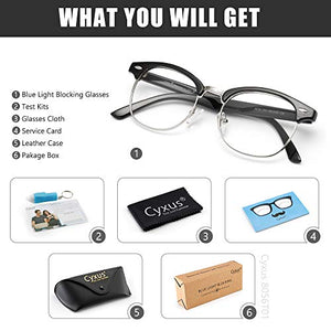 Cyxus Vetri filtro luce blu, Occhiali anti cefalea Classico Nero - Ilgrandebazar