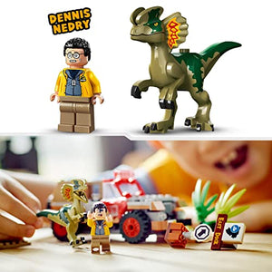 LEGO 76958 Jurassic Park L’Agguato del Dilofosauro, Set con Dinosauro Giocattolo per Bambini e Bambine dai 6 Anni in su, con Minifigure e Jeep, Collezione 30° Anniversario