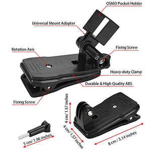 RMENOOR Backpack Hat Clip Osmo Pocket Mount Tripod for DJI...