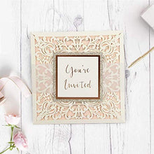 Carica l&#39;immagine nel visualizzatore di Gallery, Carta pesca brillante con busta partecipazioni matrimonio taglio laser fai... - Ilgrandebazar