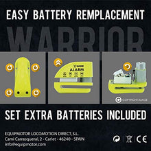 Carica l&#39;immagine nel visualizzatore di Gallery, Warrior WA6Y Lucchetto Antifurto Bloccadisco Allarme 110 Db Certificazione...
