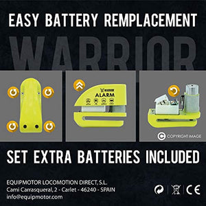 Warrior WA6Y Lucchetto Antifurto Bloccadisco Allarme 110 Db Certificazione...