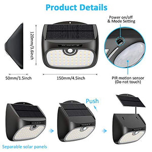 Cocoda Luce Solare LED Esterno, 48 Sensore Movimento [Pannello... - Ilgrandebazar
