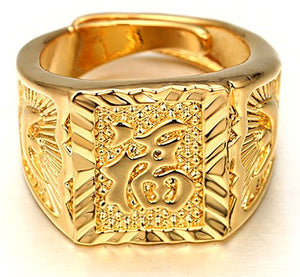 Halukakah ● Oro Tutto Bene ● Uomo Maschile Anello in 18K 18 Carati 18 Fortuna - Ilgrandebazar
