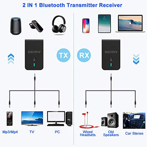 Aigoss Bluetooth 5.0 Trasmettitore e Ricevitore 3.5mm AUX Adattatore...