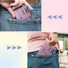 Carica l'immagine nel visualizzatore di Gallery, BTNEEU Porta Carte di Credito in Pelle RFID Blocco Portafoglio Sottile Viola